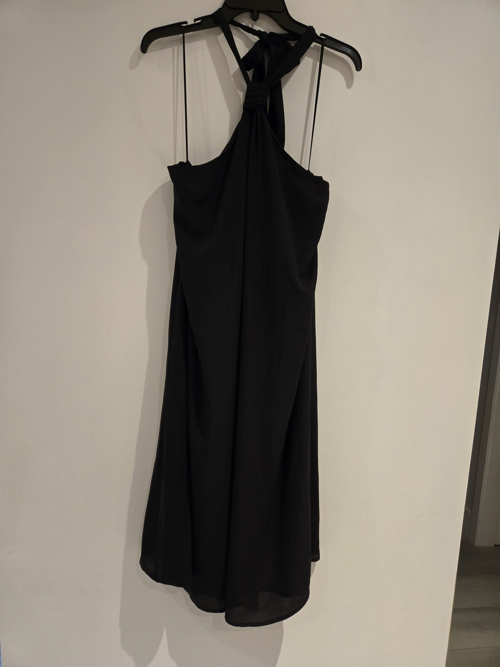 INC International Concepts Black One-Shoulder Tie Midi Dress